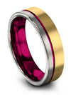 18K Yellow Gold Plated Wedding Ring Tungsten Satin Band for Lady Couples Rings - Charming Jewelers