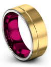 18K Yellow Gold Anniversary Ring Guy Fiance and Fiance Band Tungsten Minimalist - Charming Jewelers