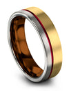 Wedding Male Rings 6mm Mens Tungsten Carbide Rings 18K Yellow Gold Ring 6mm - Charming Jewelers