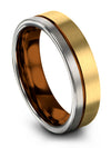 Wedding Male Rings 6mm Mens Tungsten Carbide Rings 18K