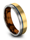 18K Yellow Gold Wedding Ring for Mens 6mm Tungsten Carbide Personalized Couple - Charming Jewelers