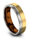 Solid 18K Yellow Gold Wedding Ring for Men&#39;s Tungsten 18K Yellow Gold Grey Ring - Charming Jewelers