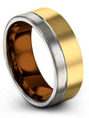 Wedding Bands for Men&#39;s 18K Yellow Gold Engraved Tungsten Couples Bands 18K - Charming Jewelers