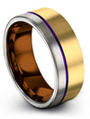 18K Yellow Gold for Man Tungsten Matte Solid 18K Yellow Gold Ring Woman&#39;s - Charming Jewelers