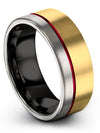 Female Anniversary Band 18K Yellow Gold Tungsten Mens Ring with Tungsten Male - Charming Jewelers