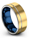 18K Yellow Gold Matte Wedding Bands Female 18K Yellow Gold Tungsten Engagement - Charming Jewelers