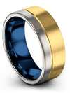 Guy Plain 18K Yellow Gold Rings Wedding Ring Tungsten Carbide 8mm Plain Bands - Charming Jewelers