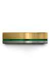 Promise Ring Male 18K Yellow Gold Green 6mm Tungsten Carbide Rings I Love You - Charming Jewelers