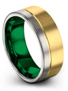 Wedding Band Ladies 18K Yellow Gold Tungsten Satin Bands for Men 18K Yellow - Charming Jewelers