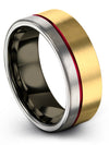 Wedding Bands Sets in 18K Yellow Gold Tungsten Carbide Ring 18K Yellow Gold - Charming Jewelers