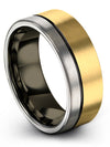 Men Jewelry Tungsten Carbide Wedding Band 18K Yellow Gold Love Bands Promise - Charming Jewelers