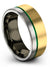 18K Yellow Gold Promise Rings Tungsten Engraved Rings
