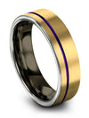 Guys 18K Yellow Gold Wedding Ring Wedding Ring Set Tungsten Fathers Day Rings - Charming Jewelers