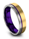 Tungsten Carbide Wedding Rings Set Tungsten Bands Woman Brushed 18K Yellow Gold - Charming Jewelers