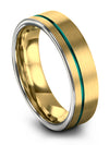 Tungsten Carbide Wedding Rings Set Tungsten Bands Woman Brushed 18K Yellow Gold - Charming Jewelers