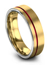 Modern Anniversary Band 18K Yellow Gold Tungsten Womans Wedding Ring 18K Yellow - Charming Jewelers