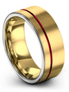 Wedding Bands for Her and Girlfriend 18K Yellow Gold Tungsten Carbide Band - Charming Jewelers