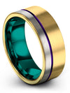 18K Yellow Gold Jewelry Tungsten Wedding Bands 18K Yellow Gold Bands Ring - Charming Jewelers