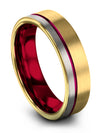 Unique Promise Band 6mm Tungsten 18K Yellow Gold Bands His and Him Engagement - Charming Jewelers