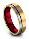 Engraved Wedding Bands for His Tungsten Rings Wedding 18K Yellow Gold Plated - Charming Jewelers