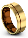 8mm Womans Promise Rings 18K Yellow Gold Tungsten Bands Brushed 18K Yellow Gold - Charming Jewelers