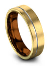 Woman 18K Yellow Gold Wedding Ring Tungsten Female Bands Tungsten 18K Yellow - Charming Jewelers