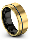 Wedding Ring 18K Yellow Gold Sets Tungsten Islamic Bands for Mens 8mm 1 Year - Charming Jewelers