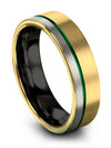 Groove Wedding Bands for Mens Dainty Tungsten Rings 18K Yellow Gold Plated Midi - Charming Jewelers