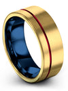 Boyfriend Wedding Band Wedding Band 18K Yellow Gold Tungsten Matching Bands - Charming Jewelers