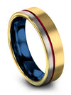 Men 18K Yellow Gold Engagement Womans Ring and Wedding Band Tungsten Rings 6mm - Charming Jewelers