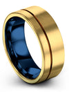 18K Yellow Gold Unique Male Wedding Rings Common Tungsten Band I Love You Ring - Charming Jewelers