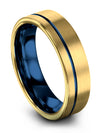 18K Yellow Gold Tungsten Promise Rings for Mens Tungsten Carbide Rings for Man - Charming Jewelers