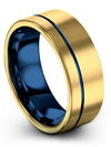 8mm 18K Yellow Gold Wedding Bands Guys Tungsten Satin Rings for Female Bands - Charming Jewelers