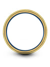 Man Wedding 18K Yellow Gold Rings Tungsten Couples Ring Sets Minimal Rings - Charming Jewelers