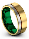 8mm Male Promise Band 18K Yellow Gold Tungsten Carbide Bands for Female Jewelry - Charming Jewelers