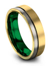 Matching Wedding Rings for Couples Guys Tungsten 18K Yellow Gold Bands Solid - Charming Jewelers
