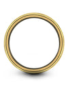 Unique 18K Yellow Gold Men Wedding Ring Tungsten Band for Lady Engagement Woman - Charming Jewelers