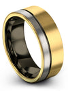 18K Yellow Gold Wedding Rings for Men&#39;s Tungsten 18K Yellow Gold Wedding Band - Charming Jewelers
