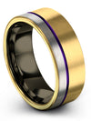 Woman Simple Wedding Ring Tungsten Carbide Engagement Man Ring 18K Yellow Gold - Charming Jewelers
