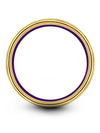 18K Yellow Gold Wedding Couple Ring Woman Ring Tungsten 18K Yellow Gold Purple - Charming Jewelers