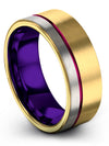 Wedding Engagement Band Carbide Tungsten Wedding Rings for Mens 18K Yellow Gold - Charming Jewelers