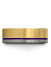 18K Yellow Gold and Purple Wedding Ring for Woman Tungsten Carbide Band Woman&#39;s - Charming Jewelers