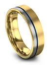 18K Yellow Gold Her and Girlfriend Wedding Band Sets Guy 6mm Tungsten Bands Set - Charming Jewelers