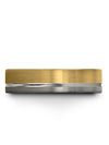 Matte 18K Yellow Gold Lady Wedding Band One of a Kind Tungsten Band Mens Solid - Charming Jewelers
