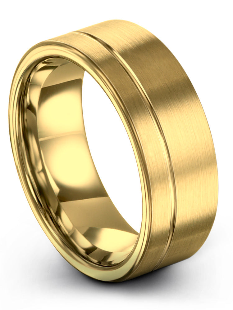 18K Yellow Gold Ring Wedding Ring Dainty Wedding Bands