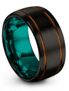 Black Wedding Band Set for Man Black Copper Tungsten Rings for Men&#39;s - Charming Jewelers