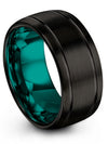 Weddings Ring for Boyfriend Guy Tungsten Bands Plain Black Ring 10mm 60th - - Charming Jewelers