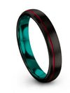 Wedding Ring for Man in Black Tungsten Black Line Bands Simple Black Ring - Charming Jewelers