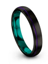 Unique Black Guy Wedding Rings Tungsten Carbide Bands for Lady 4mm Minimal - Charming Jewelers