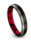 Matching Anniversary Band Black Tungsten Bands Guy Black 4mm Band Ring - Charming Jewelers